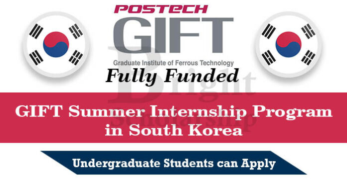 GIFT Summer Internship Program 2022 in South Korea (Fully Funded)