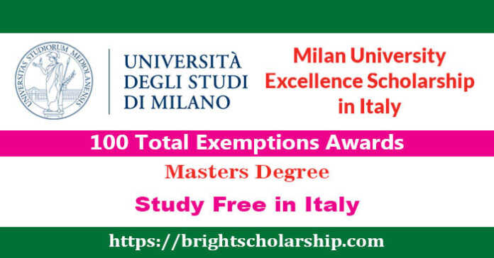 Milan University Excellence Scholarship 2023-24 in Italy (Funded)