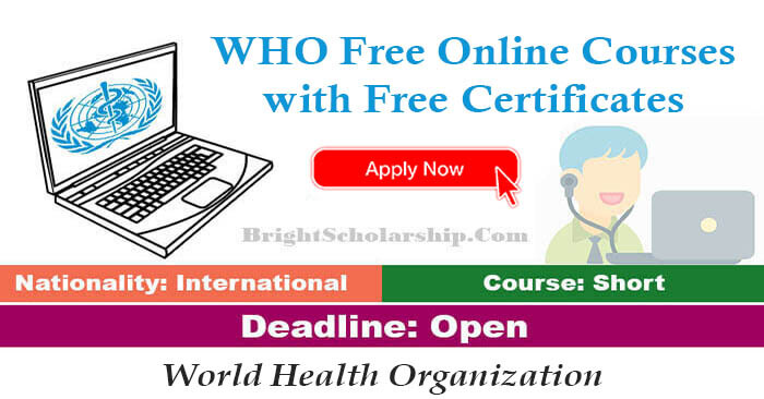 WHO Free Online Courses 2023-24 With Free Certificates