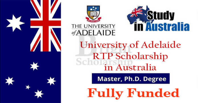 University of Adelaide RTP Scholarship 20234 in Australia (Fully Funded)