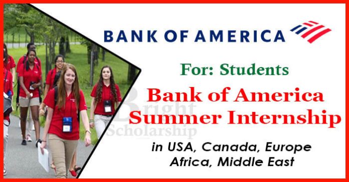 Bank of America Summer Internship 2023-24 Apply Online