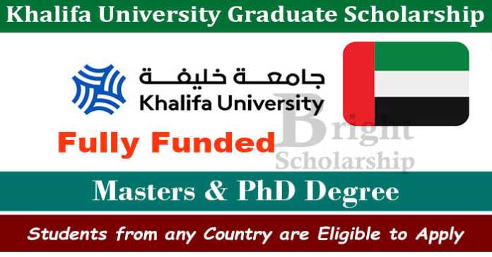 Khalifa University Graduate Scholarship 2023-24 in UAE (Fully Funded)