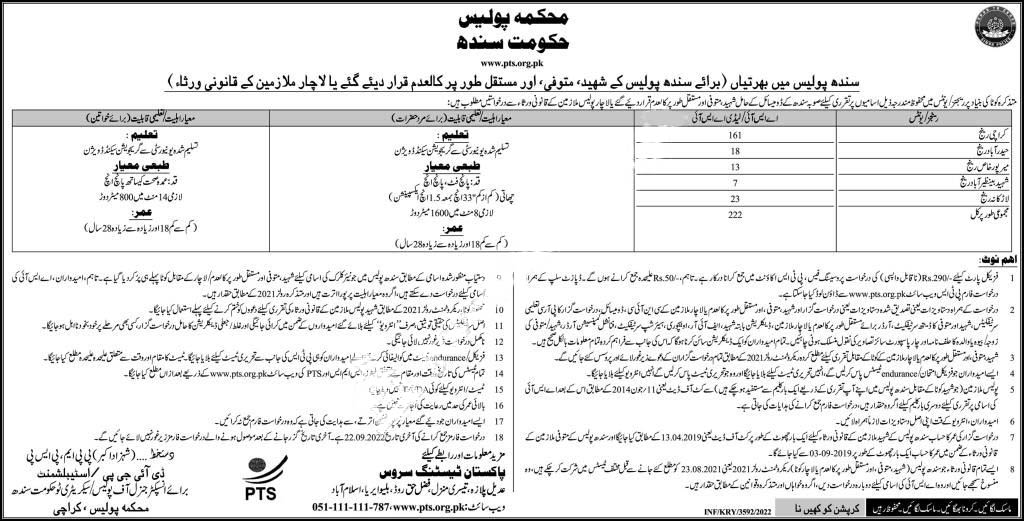 Sindh Police Jobs 2022 | Sindh Police Jobs Application Form