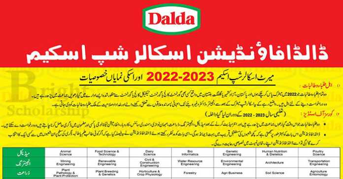 Dalda Foundation Scholarships Application Form 2022