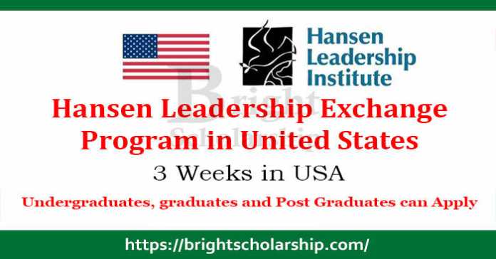 Hansen Leadership Exchange Program 2023-24 in USA (Fully Funded)