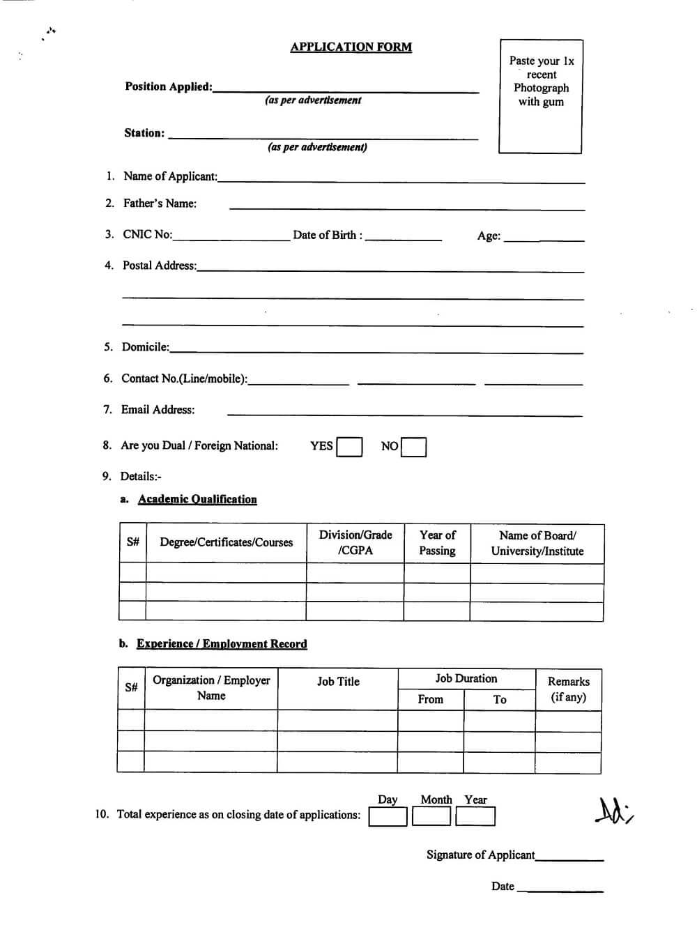 Download the NAB Application Form