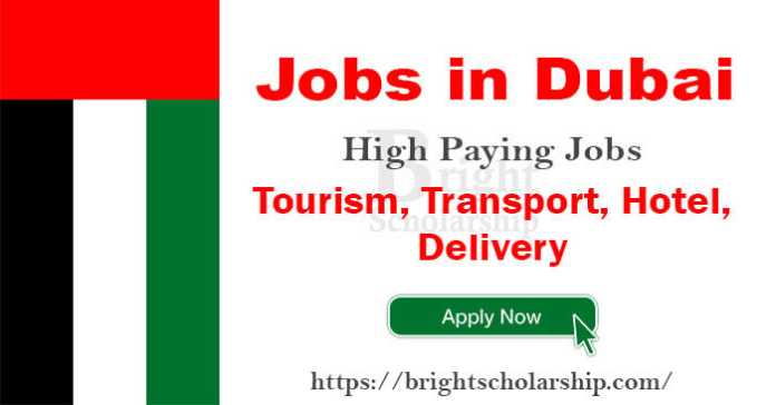 Jobs in Dubai 2023 (Transport, Hotel, Tourism, Delivery)