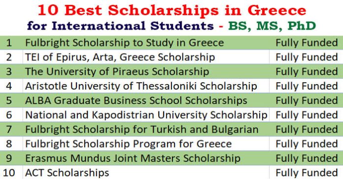 10 Best Scholarships in Greece for International Students