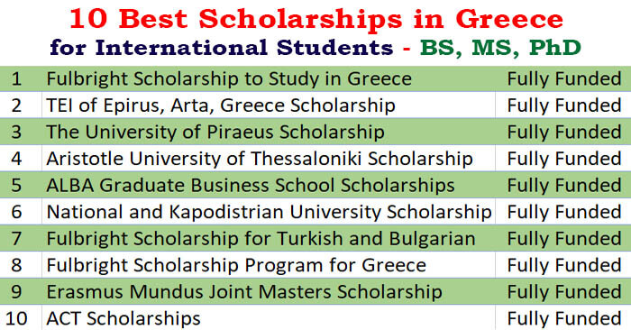 scholarships in greece for phd