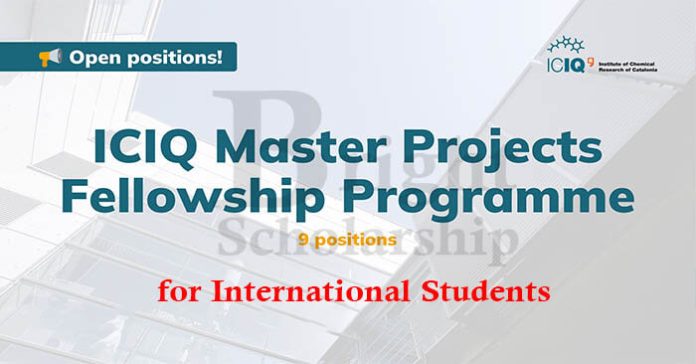 ICIQ Master Projects Fellowship Programme 2023-24 (Funded)