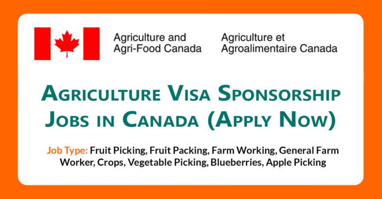 Agriculture Jobs in Canada With Visa Sponsorship 2024