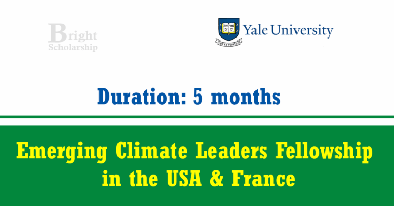 Yale Emerging Climate Leaders Fellowship 2026 in the USA, France (Fully Funded)