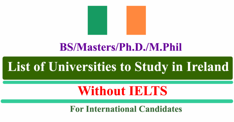 List of Universities to Study in Ireland Without IELTS 2025