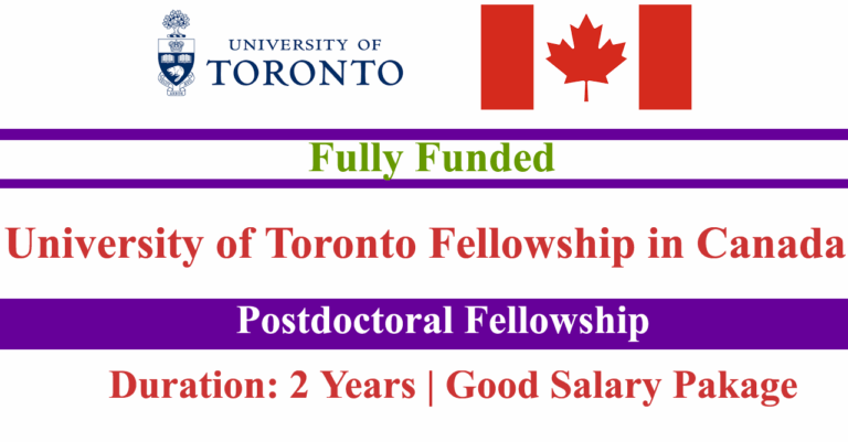 University of Toronto Postdoctoral Fellowship 2026 in Canada (Fully Funded)