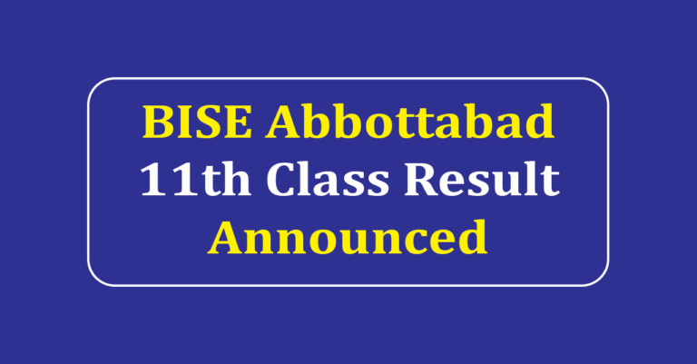 BISE Abbottabad 11th Class Result 2025 | Abbottabad Board 11th Class Result 2025