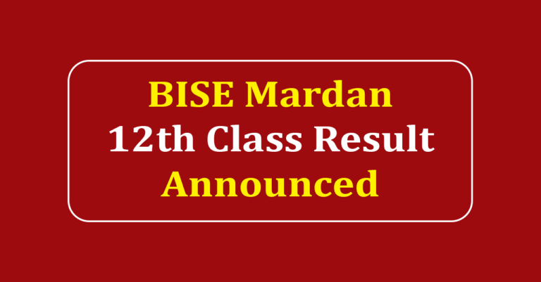 BISE Mardan 12th Class Result 2025 | Mardan Board 12th Class Result 2025
