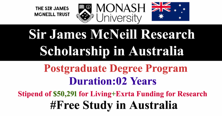 Sir James McNeill Postgraduate Research Scholarship 2025 in Australia (Funded)