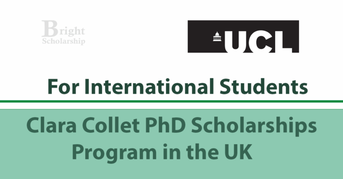 Clara Collet PhD Scholarship 2026 in UK (Funded)