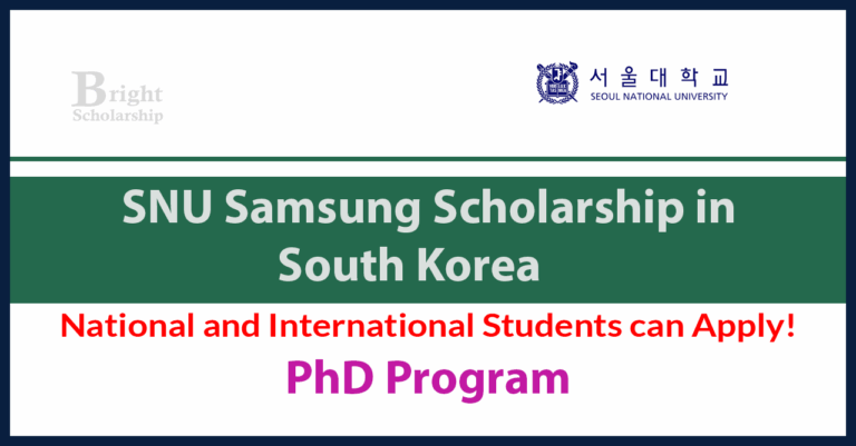 SNU Samsung Scholarship 2026 in South Korea (Funded)