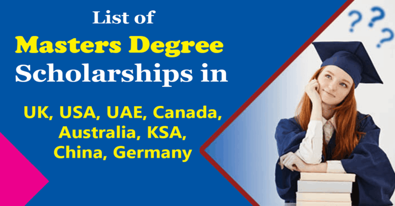 List of Masters Scholarships 2026 Application Guide