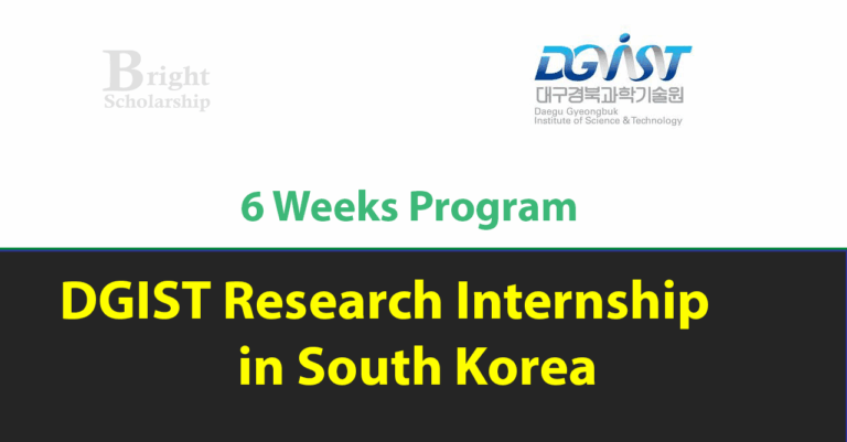 DGIST Summer Research Internship 2026 in South Korea (Funded)