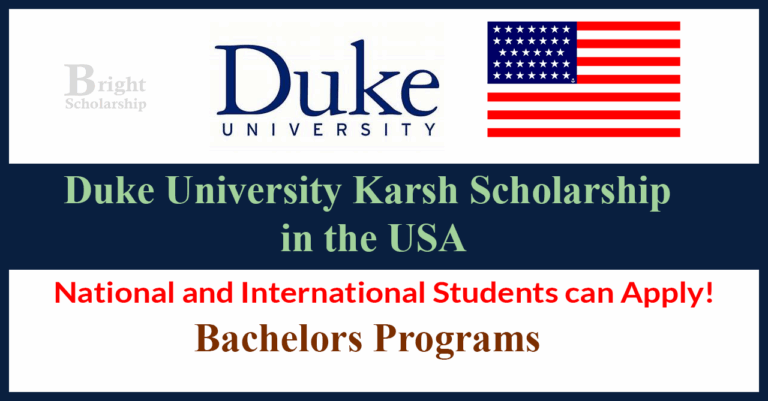 Duke University Karsh Scholarship 2026 in USA (Fully Funded)