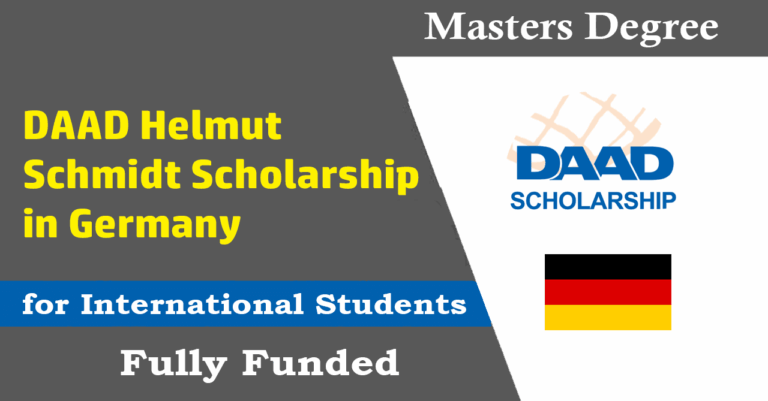 Fully Funded DAAD Helmut Schmidt Scholarship 2026-27 in Germany (Monthly Stipend 992€)