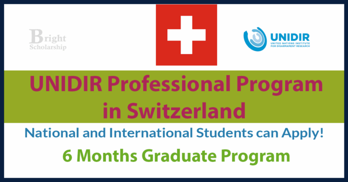 UNIDIR Graduate Professional Program 2026 in Switzerland ($1500/Month)