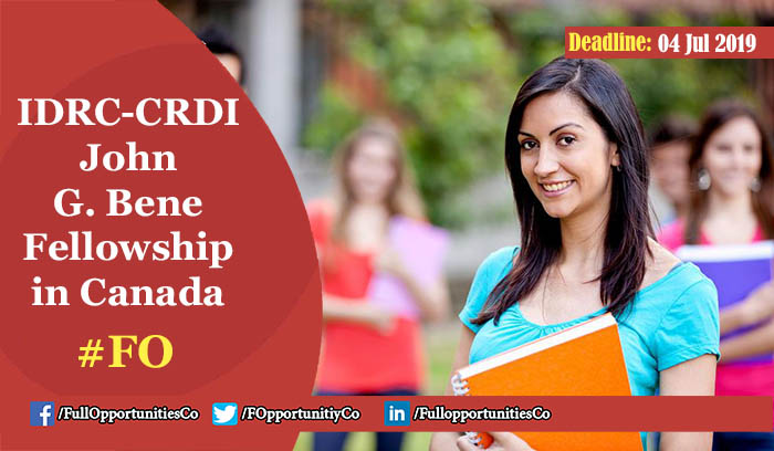 IDRC-CRDI John G. Bene Fellowship in Canada 2019