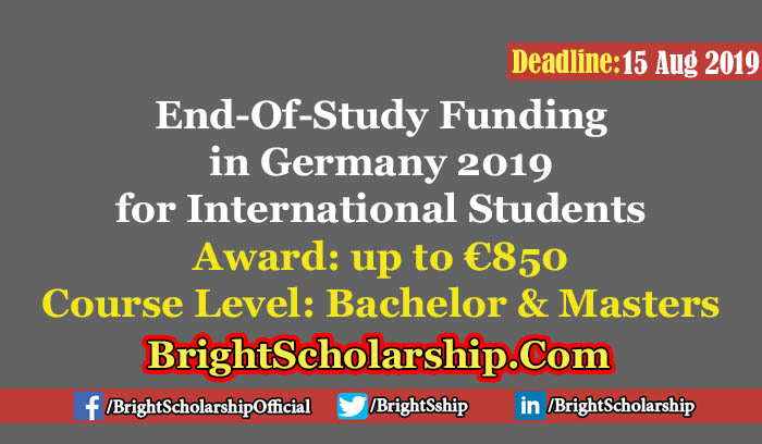 End-Of-Study Funding in Germany 2019 for International Students
