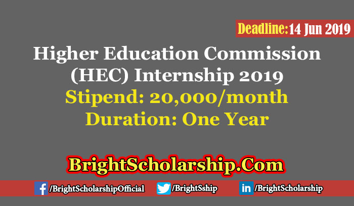 Higher Education Commission (HEC) Internship 2019 – 20,000 Stipend