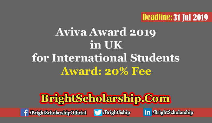 Aviva Award 2019 in UK for International Students