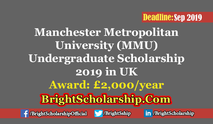 Manchester Metropolitan University (MMU) Undergraduate Scholarship 2019