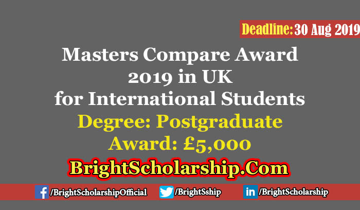 Masters Compare Award 2019 in UK for International Students