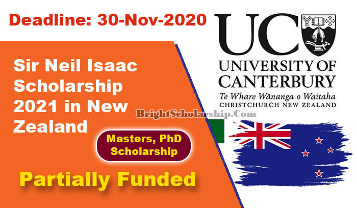 Sir Neil Isaac Scholarship 2021 in New Zealand (Funded)