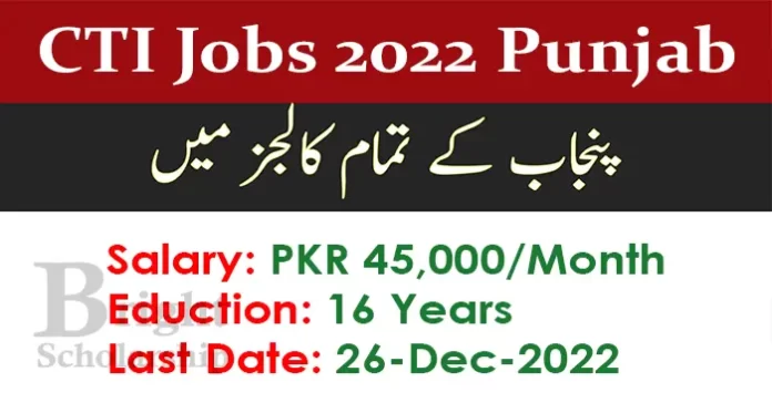 College Teacher Interns CTI Jobs 2022 in Punjab Salary 45,000 College Teacher Interns CTI Jobs 2022 in Punjab Salary 45,000