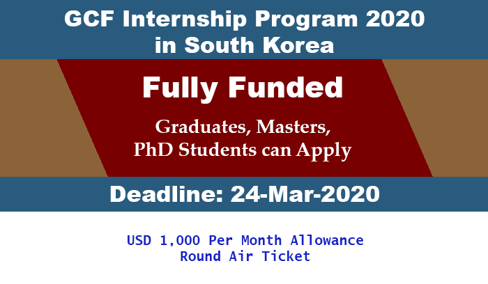 GCF Internship Program 2020 in South Korea (Fully Funded)