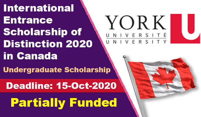 International Entrance Scholarship of Distinction 2020 in Canada
