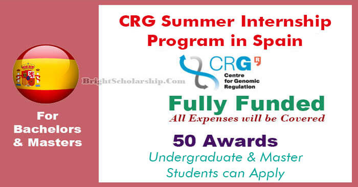 CRG Summer Internship Program 2022 in Spain (Fully Funded)