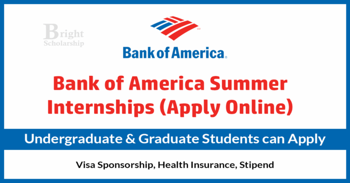 Bank of America Summer Internships 2026 Apply Online