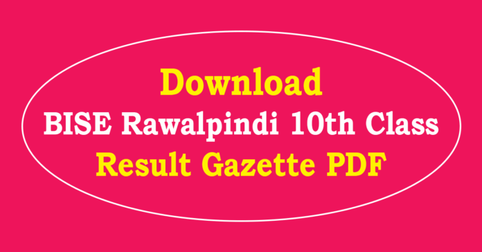 BISE Rawalpindi 10th Class Result Gazette 2026 PDF