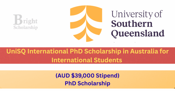 UniSQ International PhD Scholarship 2027 in Australia for International Students (AUD $39,000 Stipend)