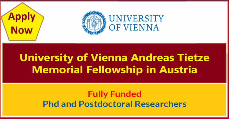 University of Vienna Andreas Tietze Memorial Fellowship 2027 in Austria (Fully Funded)
