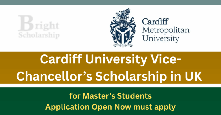 Cardiff University Vice-Chancellor’s Scholarship 2027 in UK (Funded)