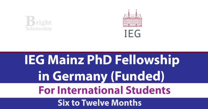 IEG Mainz PhD Fellowship Program 2027 in Germany (Stipend €1,650)