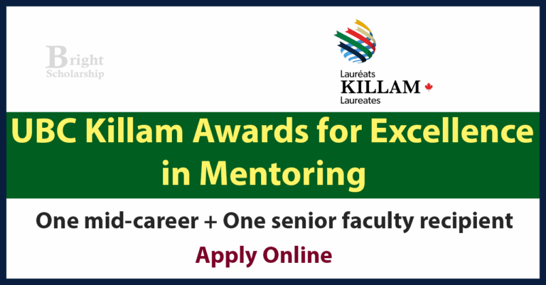 UBC Killam Fellowship 2027 in Canada (Funded)